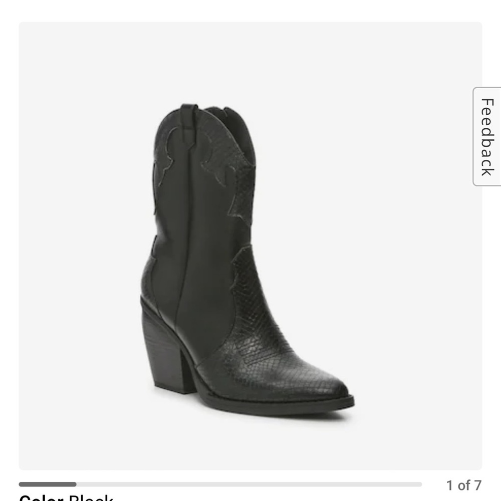 Black mid calf cowgirl boots